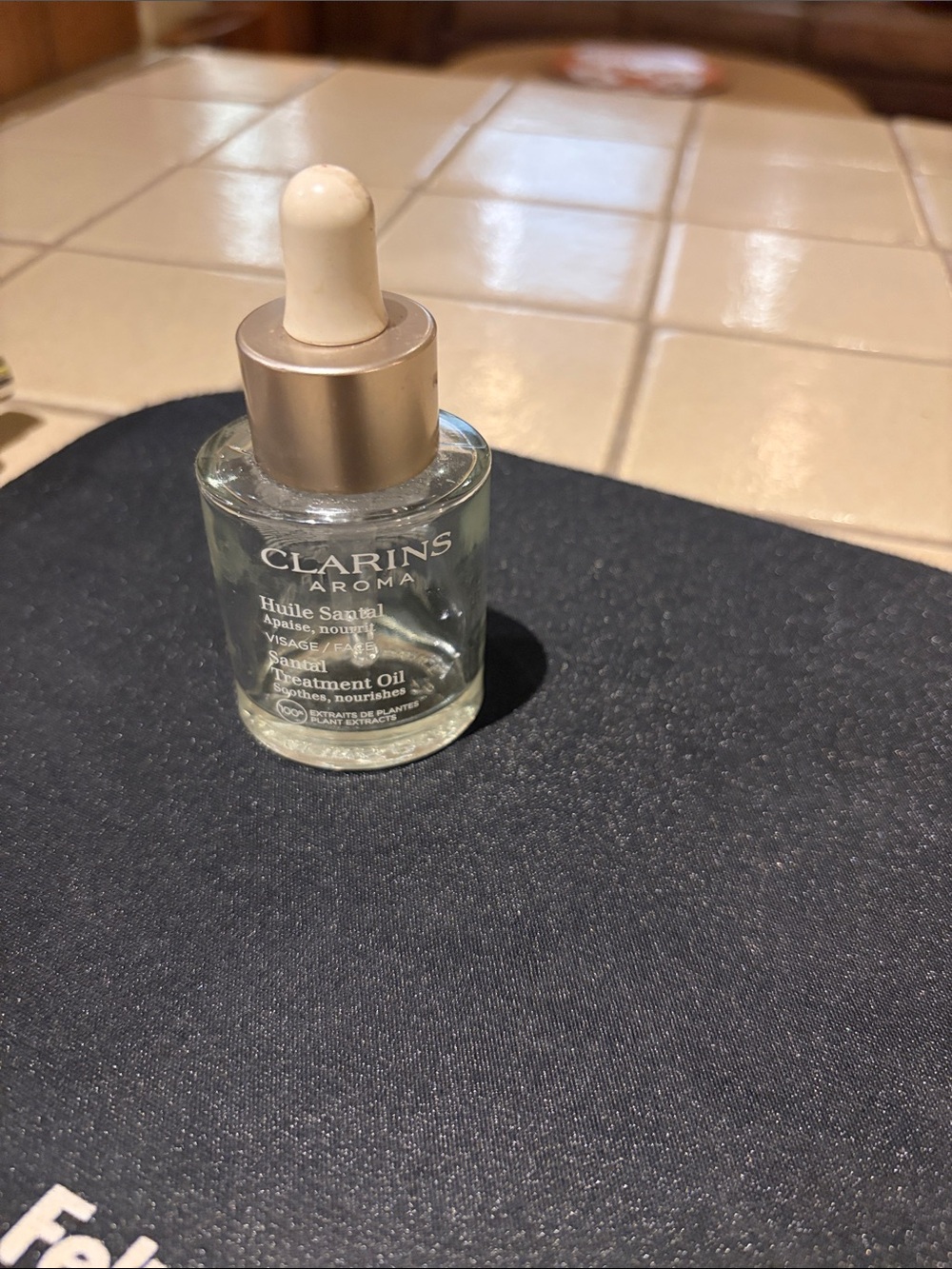 Clarins Aroma Treatment Oil - Clear Glass with Gold Cap and White Dropper empty